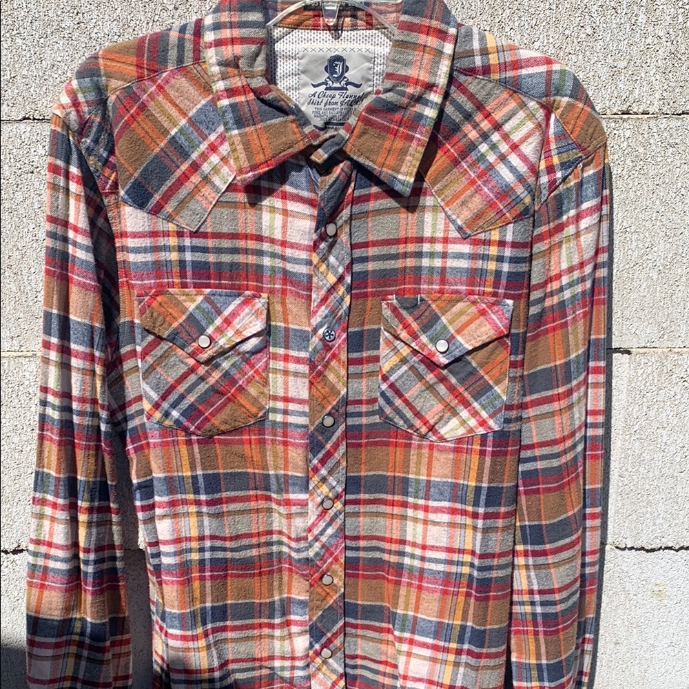 Men's Plaid Shirt - Brown and Red